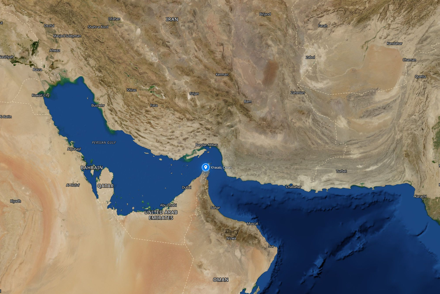 UKMTO Reports Explosion in Close Proximity to Tanker Near Khasab