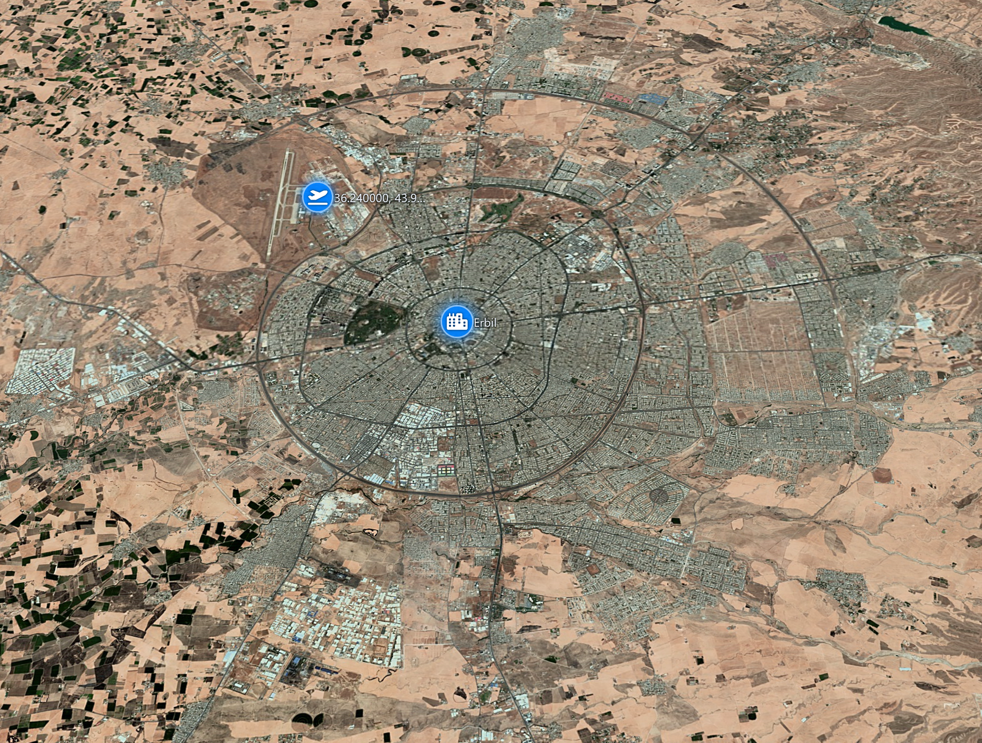 Erbil and Erbil Air Base in Iraq.