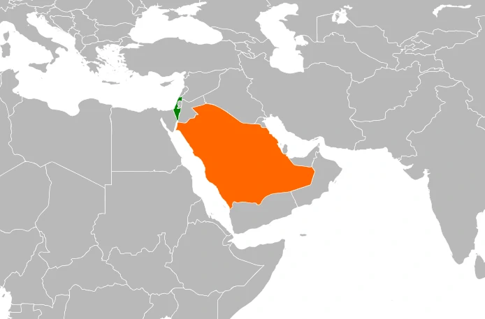 Israel and Saudi Arabia map