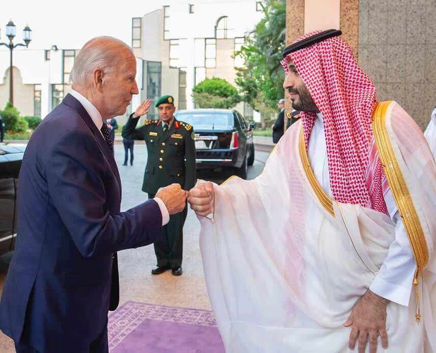 US President Joe Biden fist bump Saudi Crown Prince Mohammed Bin Salman