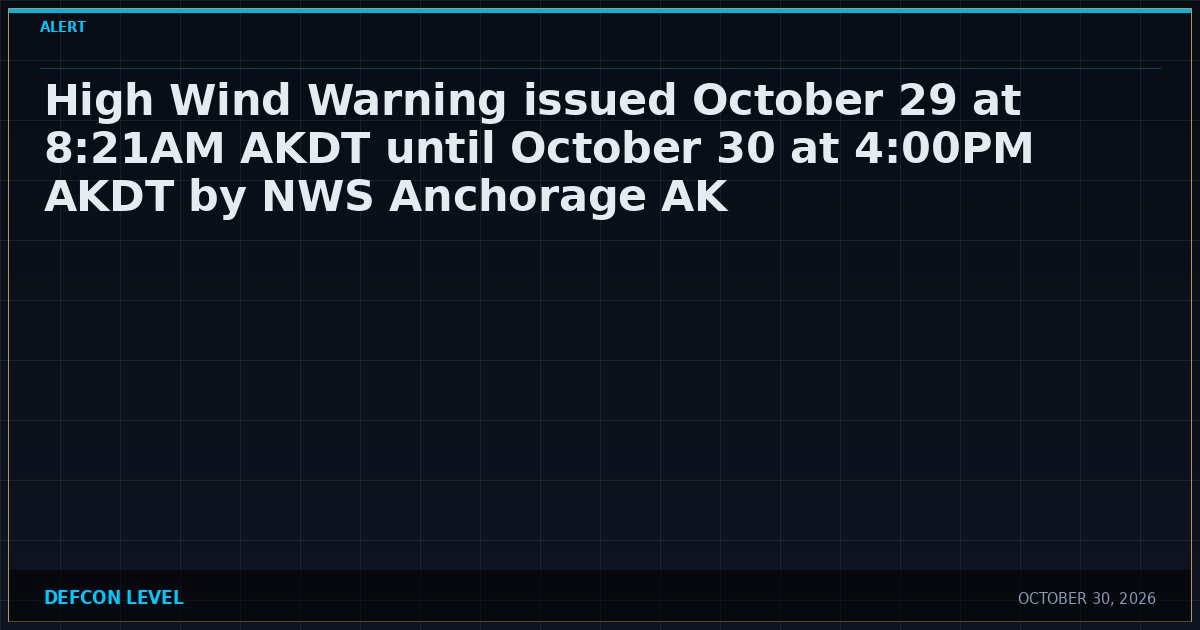 Radius Monitoring System High Wind Warning issued October 29 at 8:21AM AKDT until October 30 at ...