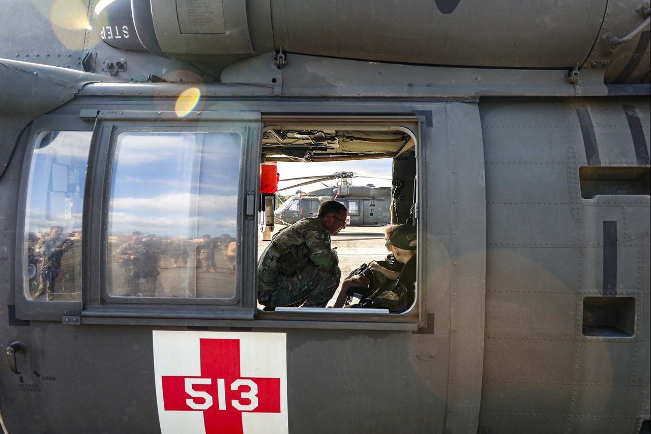 UH-60 Black Hawk medevac helicopter at Wheeler Army Airfield, Hawaii