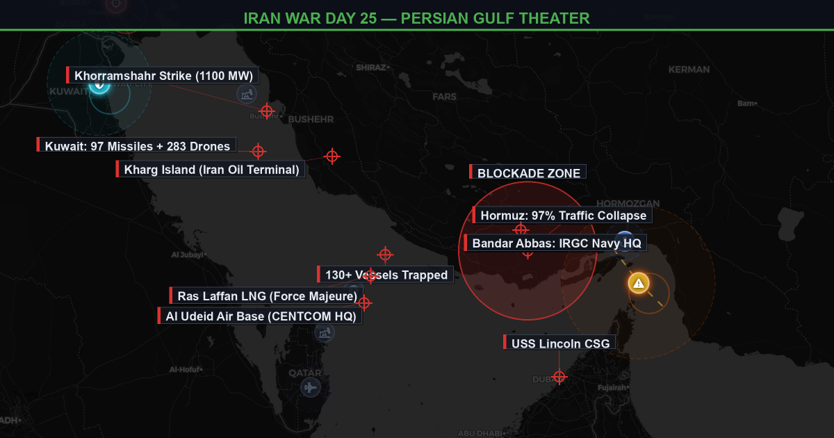 Persian Gulf theater map, Day 25