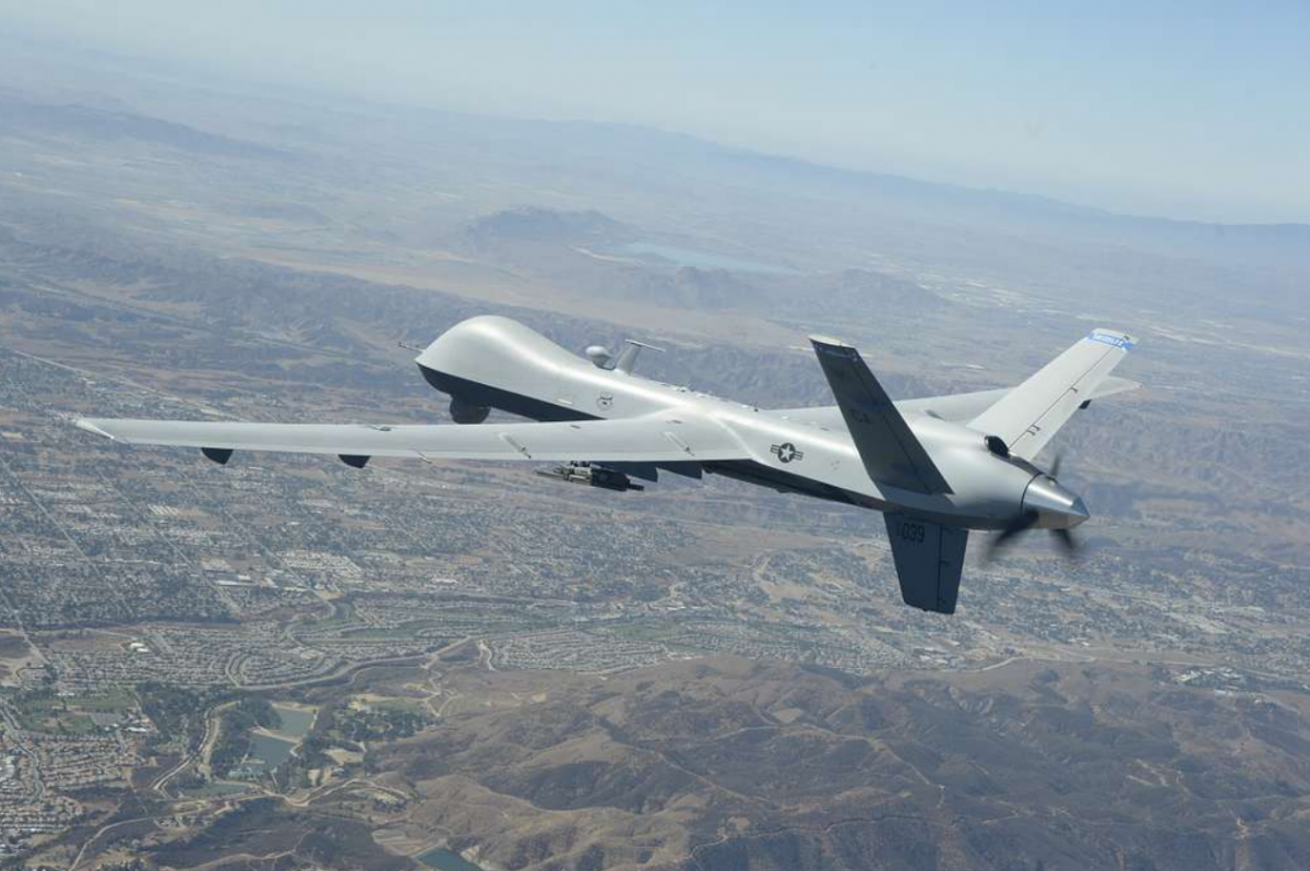 MQ-9 Reaper drone, commonly used in engagements in the region due to the rugged mountainous terrain.